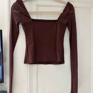 Abercrombie & Fitch Deep Brown Long Sleeve Top